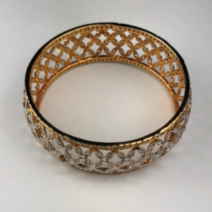 Classic Flower Studded Bangle with Zircon